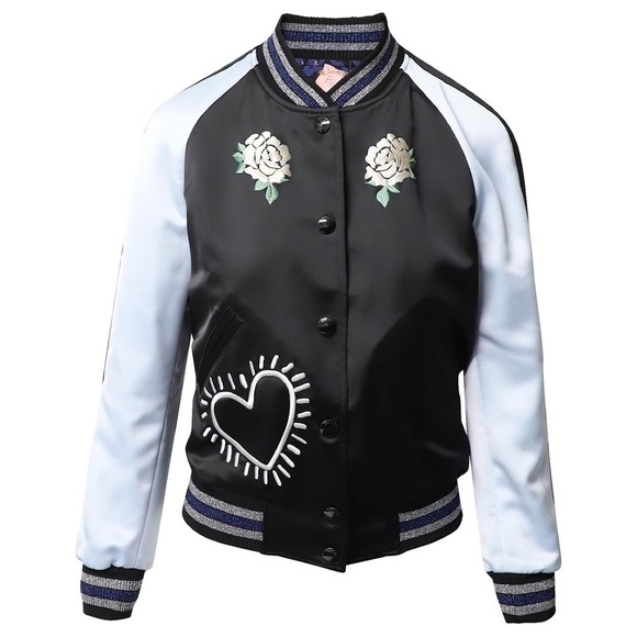 COACH X KEITH HARING Reversible Satin Collectible Bomber Jacket NWT - Picture 3 of 12